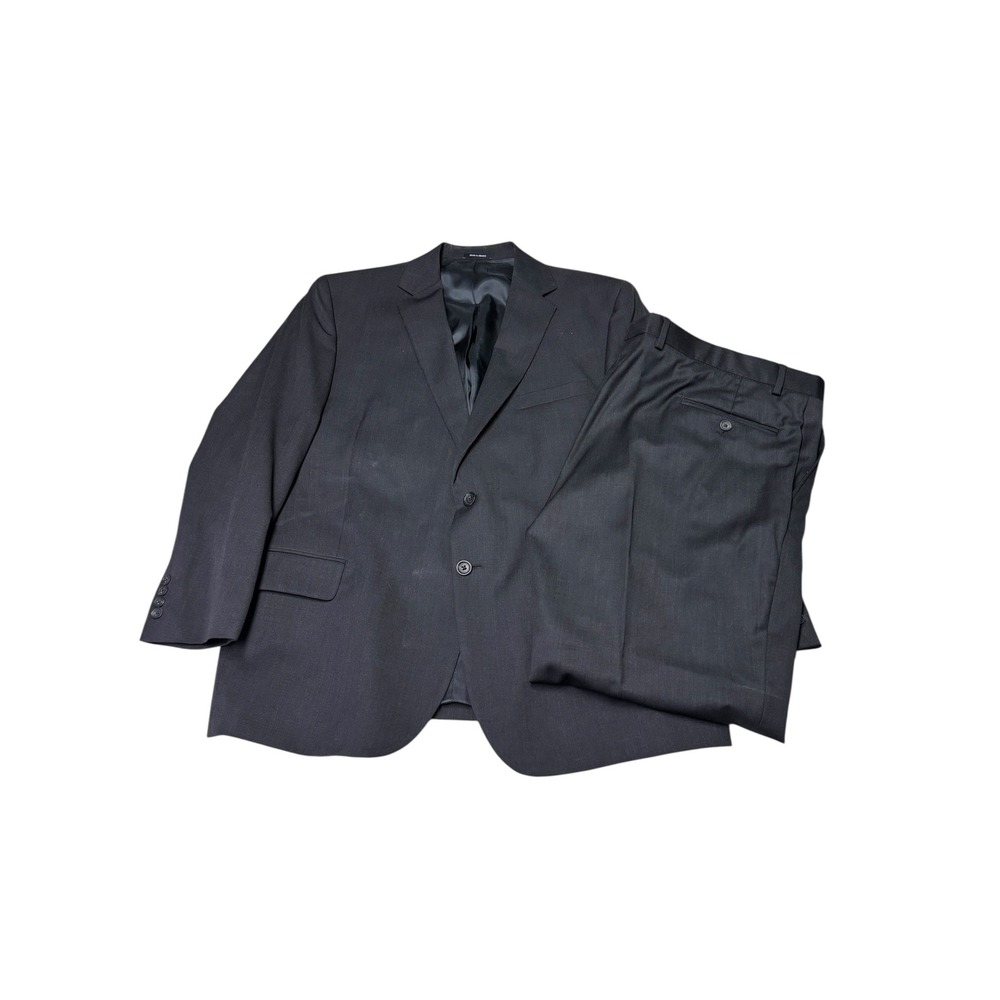 Pronto Uomo Platinum‎ Mens 44 Short Charcoal Grey 100% Wool Suit Set W42xL28